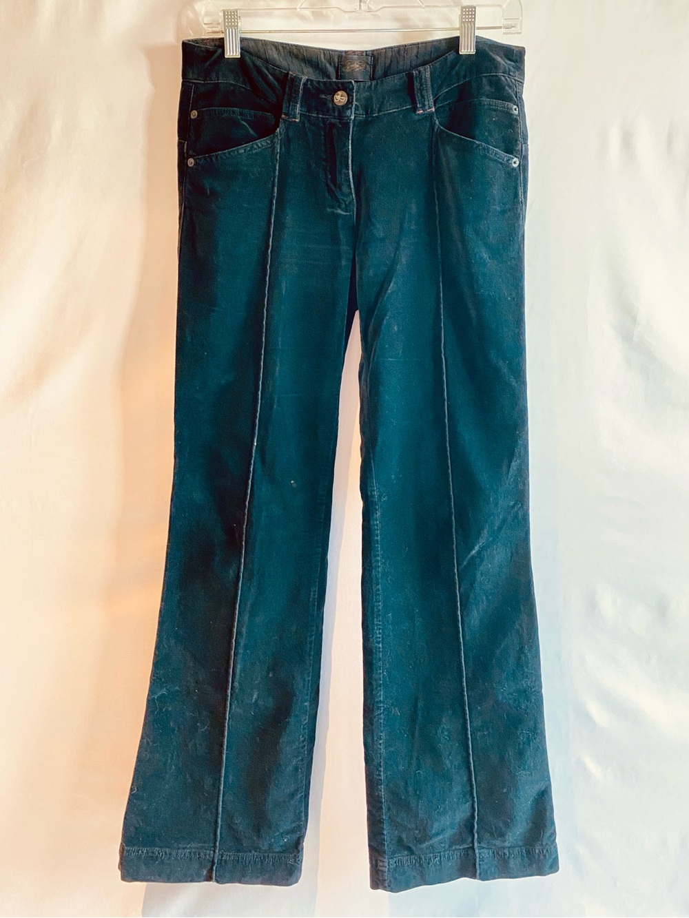 Anthropologie Cidra Black Velvet Flare-leg Pant, size 4